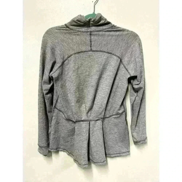 Lululemon Warm Your Core Long Sleeve Tee Tonka Stripe Heathered Slate White 10 - Picture 3 of 3